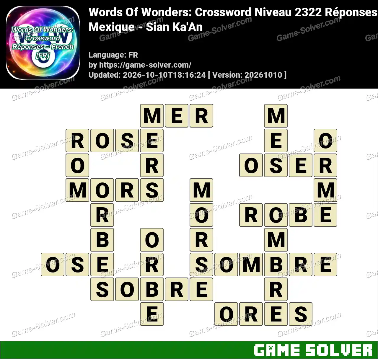 Words Of Wonders: Crossword Niveau 2322 Réponses – Mexique – Sian Ka’An